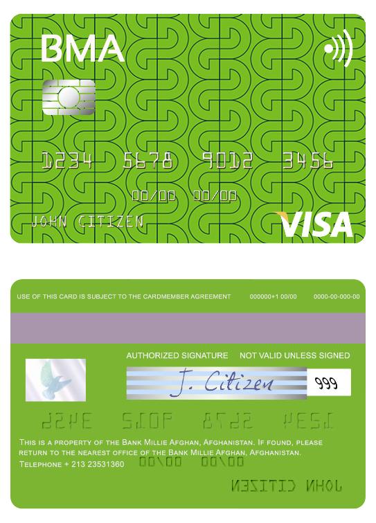 Afghanistan Bank Millie Afghan visa card